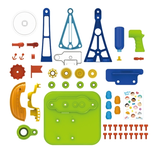 מרכיבים מתקן שעשועים ספינת פיראטים חשמלית! משחק הרכבה עם מברגה חשמלית למהנדסים הצעירים מבית EDU TOYS