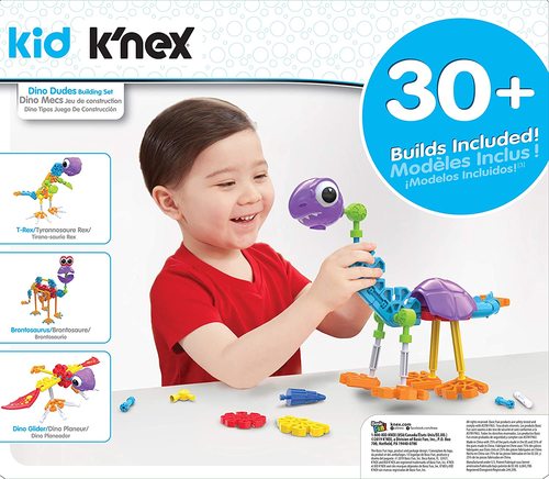 משחק הרכבה לימודי והנדסי לקטנים 100 חלקים צבעוניים להרכבת 30 מודלים תלת מימד של דינוזאורים