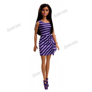 ברבי שמלה פסים סגולה - Barbie T7580