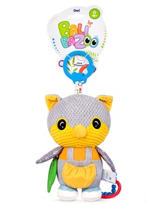 בובת פעילות רב-תחושתית ינשוף עם רעשן ונשכן