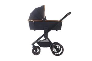 עגלת תינוק סיילו פרו CIELO PRO XXL עם גלגלי גומי ענקיים - רוז גולד\שחור ספורט ליין 2021