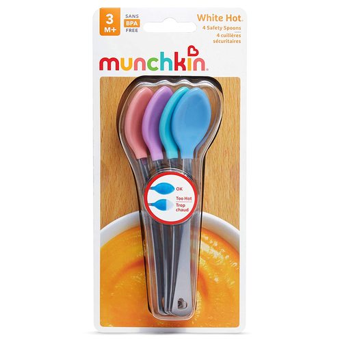 4 כפיות פטנט מתכת לבן חם מנצ'קין munchkin