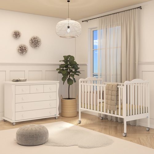 שידת החתלה לתינוק נאמו MDF בציפוי מלאמין Super Safe - לבן