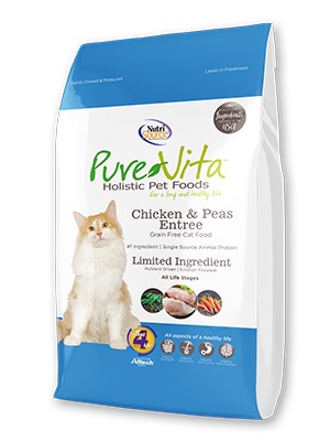 נוטרי סורס pure vita אוכל לחתולים עוף נטול דגנים 3 ק"ג