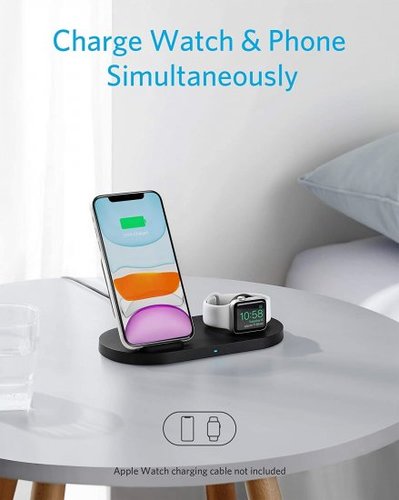 מעמד טעינה אלחוטית עם מחזיק כבל Anker PowerWave Sense 2 In 1