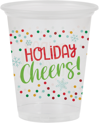 כוסות פלסטיק גדולות במיוחד Holiday Cheers 