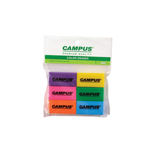מחק קטן צבעוני (6 יח') CAMPUS