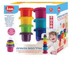 מגדל כוסות צבעוניות 