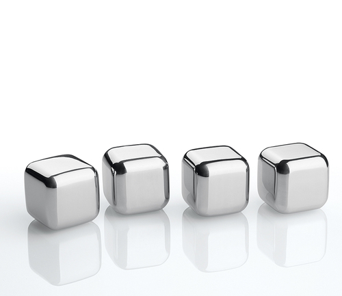 סט 4 קוביות קרח STEEL cooling cubes