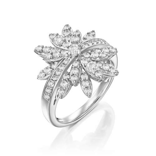 טבעת יהלומים מלכותית 1.0ct מזהב 14K