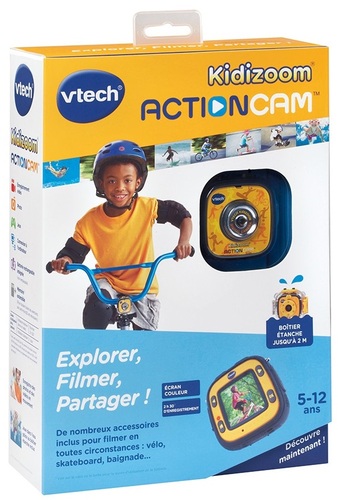 מצלמת וידיאו אקשן לילדים KIDIZOOM ACTIONCAM - צהוב