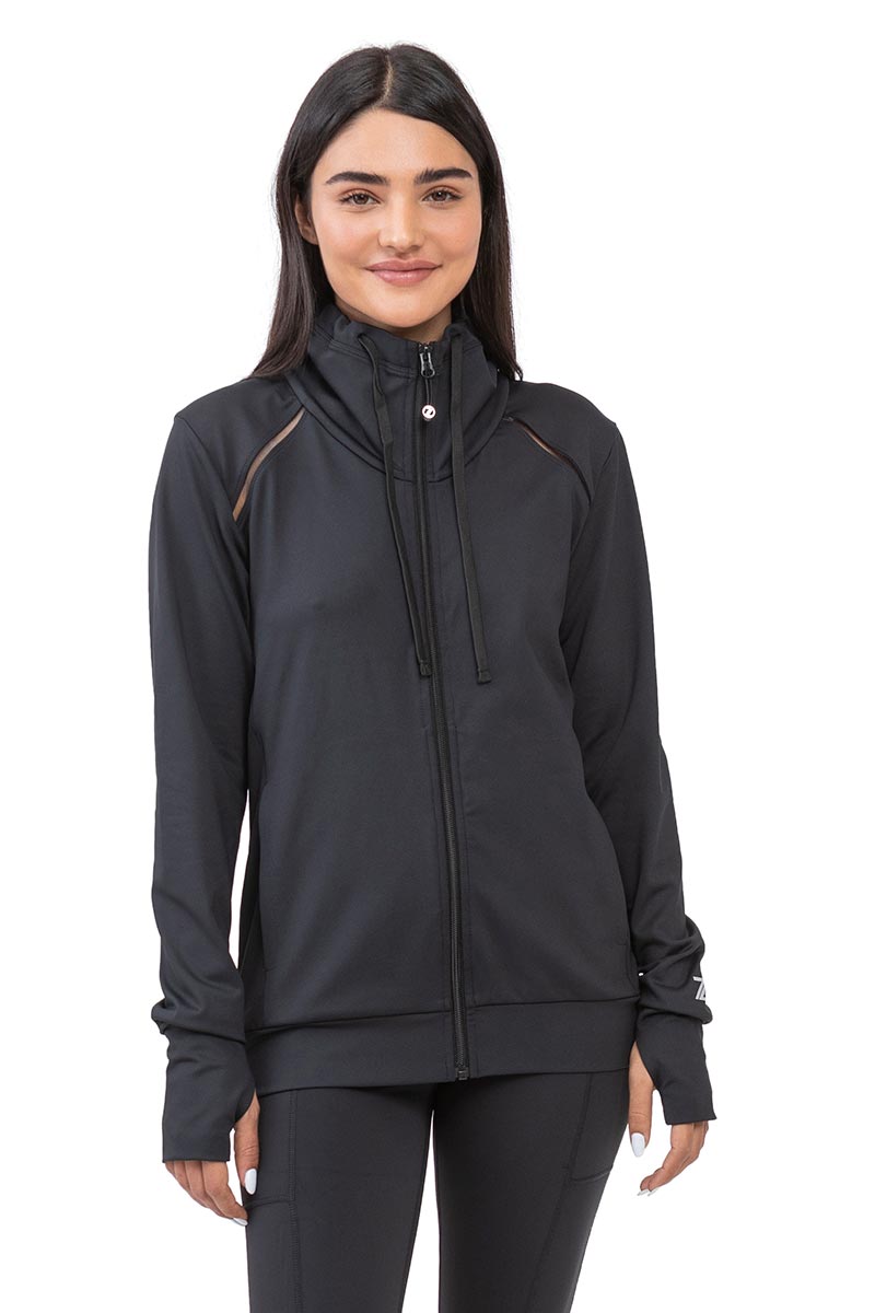 black zip up active jacket