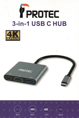 מולטיפורט Protec DM117 USB-C קומפקטי