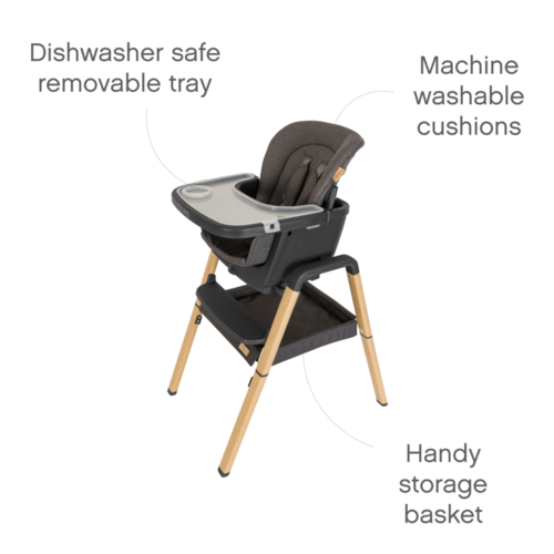 כיסא אוכל Tutti bambini NOVA צבע OAK GREY
