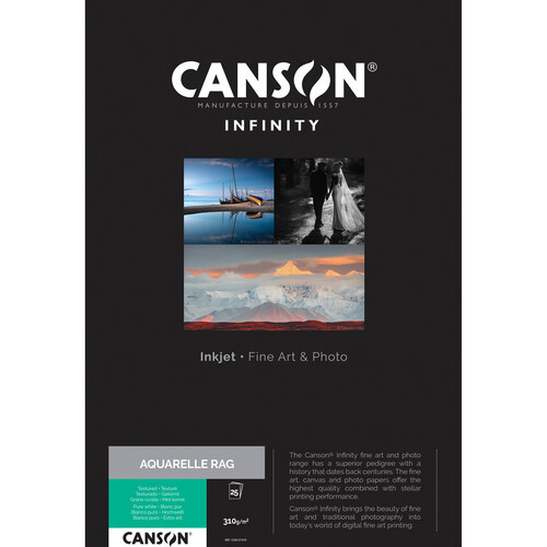 נייר הדפסה Canson Infinity Aquarelle Rag A2 