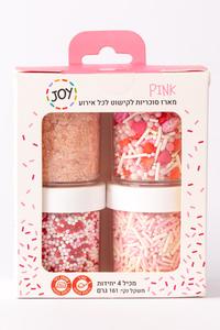 מארז 4 סוכריות ורוד, לבן, אדום, ויטרז