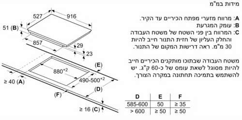 ‏כיריים אינדוקציה Bosch PXV975DV1E בוש