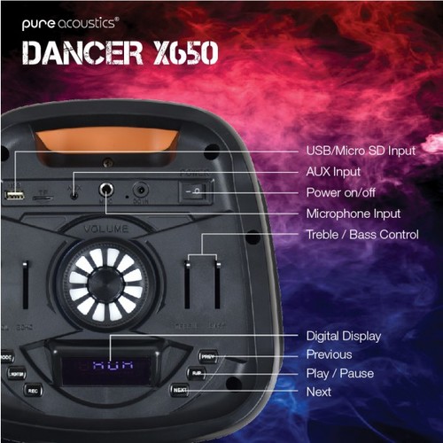  ‏בידורית קריוקי Pure Acoustics Dancer X650