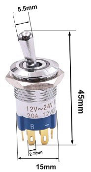 מפסק טוגל ON/OFF עם תאורת לד RGB