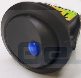 מפסק נדנדה 12V עגול 20 מ"מ + תאורת לד בצבע כחול