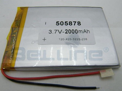 סוללה נטענת 3.7V 2000mA ליתיום פולימר