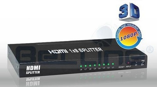 מפצל HDMI אקטיבי כניסה אחת ל-8 יציאות תומך 3D