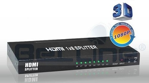 מפצל HDMI אקטיבי כניסה אחת ל-8 יציאות תומך 3D