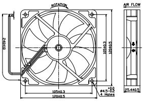 מאוורר JAMICON 24V 120X120X25mm