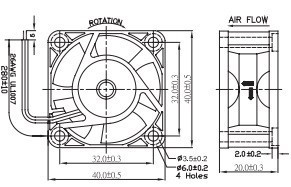 מאוורר JAMICON 24V 40X40X20mm