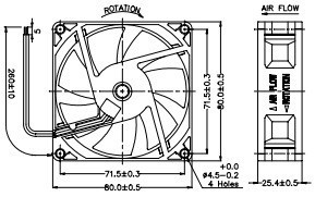 מאוורר JAMICON 24V 80X80X25mm