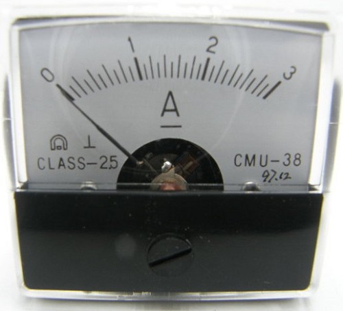 מודד פאנל אנלוגי עד 3A DC