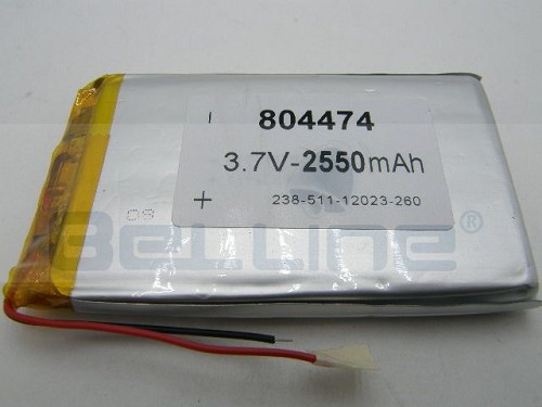 סוללה נטענת 3.7V 2550mA ליתיום פולימר