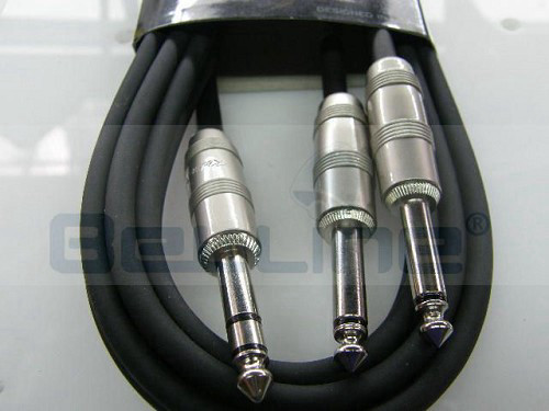 כבל מקצועי PL55 סטריאו ל 2XPL55 מונו 2 מטר KIRLIN