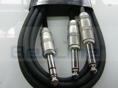 כבל מקצועי PL55 סטריאו ל 2XPL55 מונו 2 מטר KIRLIN