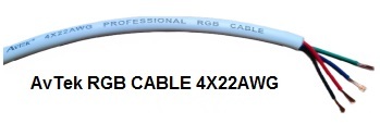 כבל מתח 4X22AWG גיד צבע לבן מותאם לחיבור לד RGB מחיר למטר