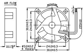 מאוורר JAMICON 5V 30X30X10mm