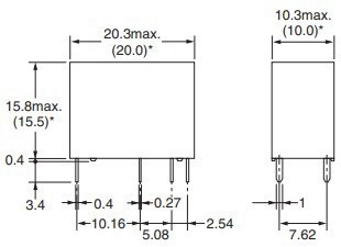 ממסר 12V DC מיתוג 5A 1XC.O תוצרת OMRON