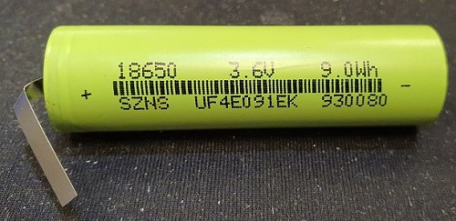 סוללה ליתיום 18650 נטענת 3.6V 2600mA עם תגיות להלחמה