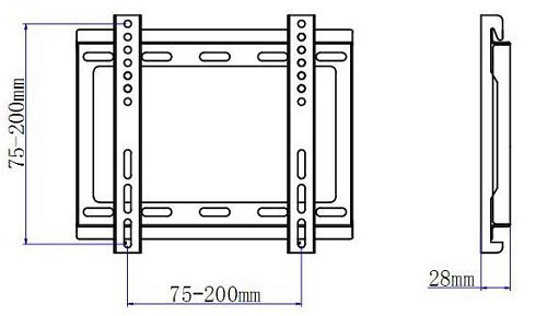 מתקן תליה צמוד קיר ללא הטיית זווית PLASMA,LCD,LED