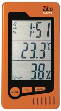 מד טמפרטורה לחות ושעון דיגיטלי LCD