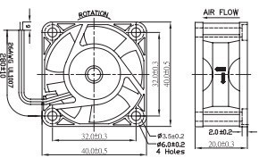 מאוורר JAMICON 12V 40X40X20mm