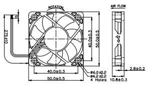 מאוורר JAMICON 5V 50X50X10mm