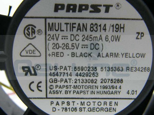 מאוורר PAPST 24V 80X80X32mm