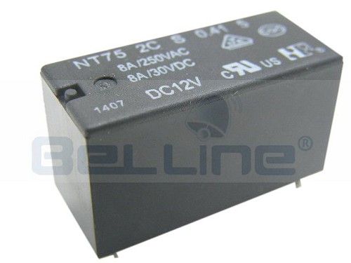 ממסר 12V DC מיתוג 8A 2XC.O