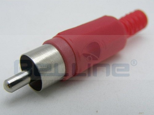 תקע RCA פלסטי אדום
