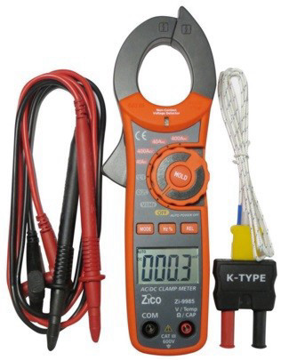 רב מודד צבת AC/ DC 400A עם מדידת קבלים תדר וטמפרטורה