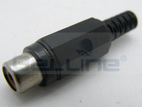 שקע RCA פלסטי שחור על חוט