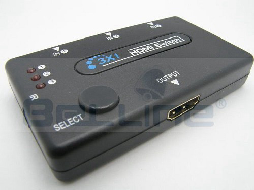 בורר HDMI יציאה אחת 3 כניסות ושלט רחוק