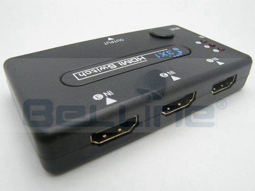 בורר HDMI יציאה אחת 3 כניסות ושלט רחוק