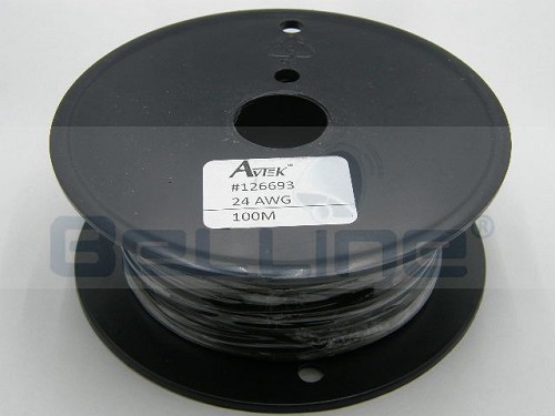 חוט רב גיד מצופה בדיל, צבע שחור 24AWG מחיר לגליל 100מטר